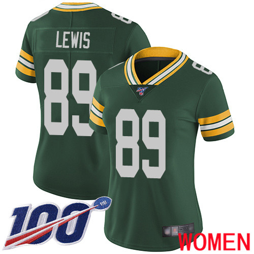 Green Bay Packers Limited Green Women #89 Lewis Marcedes Home Jersey Nike NFL 100th Season Vapor Untouchable